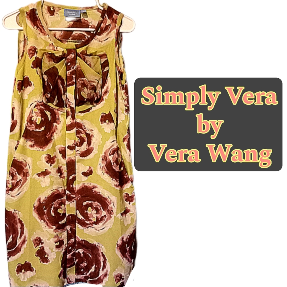 Simply Vera Sleeveless Floral Dress with Front Pockets Size 6